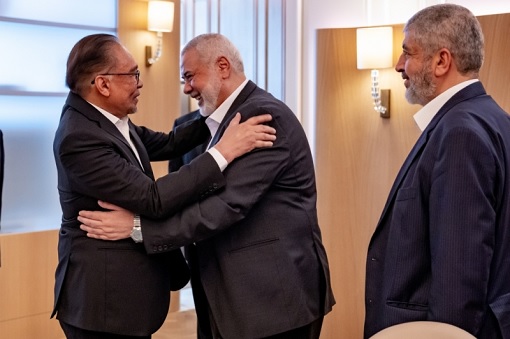 PM Anwar - Meet Hamas Terrorist Leader Haniyeh in Qatar
