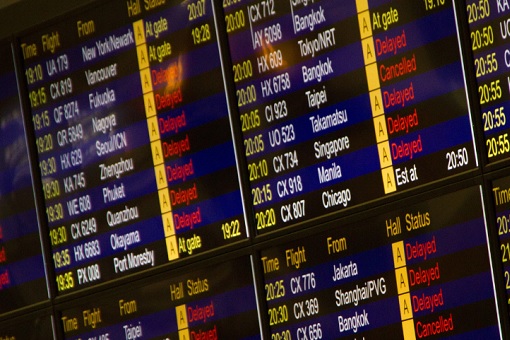 AirAsia Flight Delayed - Information Board