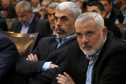 Hamas Yahya Sinwar and Ismail Haniyeh