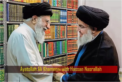 Ayatollah Ali Khamenei with Hassan Nasrallah