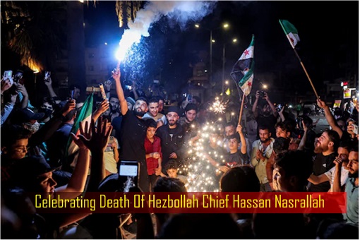 Celebrating Death Of Hezbollah Chief Hassan Nasrallah