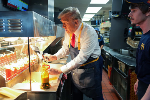 Donald Trump Working at McDonalds Drive-Thru - French Fries