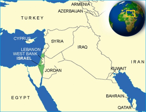 Israel Surrounded by Muslim Countries - Map